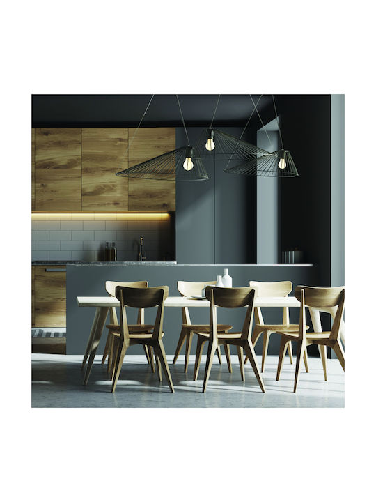 Aca Cappello Pendant Light Black Grid with Socket E27 60x40x120cm