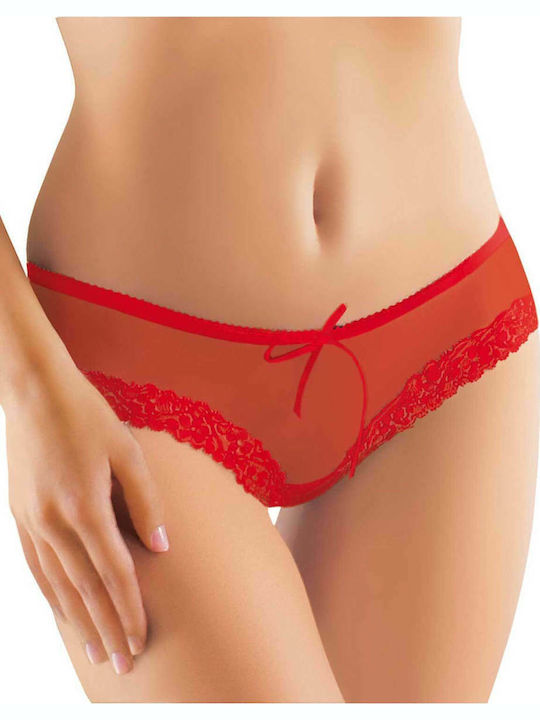 Ewana Slip με Δαντέλα Κόκκινο