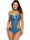 Evelyn Camargue Strapless Swimsuit with Openings Turquoise