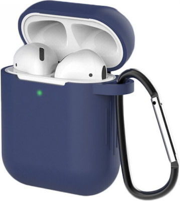 Hurtel Soft Husă Silicon cu cârlig în culoarea Albastru pentru Apple AirPods 1 / AirPods 2