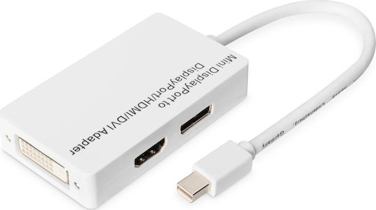 Digitus Converter mini DisplayPort male to DVI-D / DisplayPort / HDMI female White 1pcs DB-340509-002-W