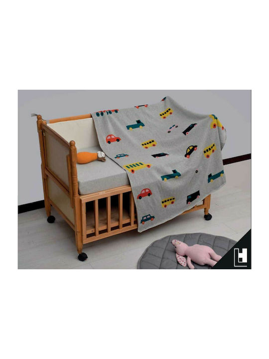 Liolios Home Blanket Nursery Swaddling Blankets Vehicles Gray 80x100cm