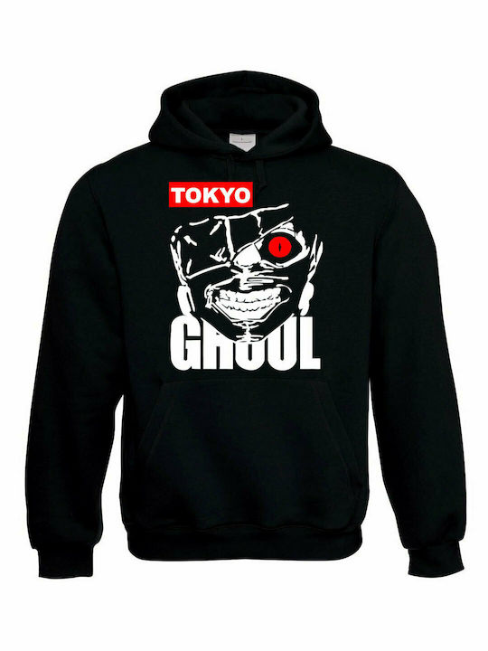 Tokyo Ghoul Kaneki Design 02 Φούτερ με Κουκούλα σε Μαύρο χρώμα