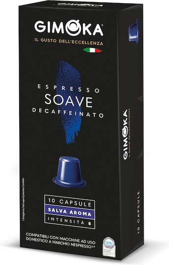 Gimoka Κάψουλες Espresso Soave Salva Aroma Intensity 8 Decaffeine Συμβατές με Μηχανή Nespresso 10caps
