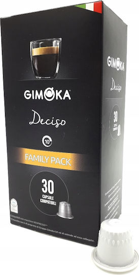 Gimoka Capsule Espresso Deciso Intensitate Deciso 10 Compatibile cu Mașina Nespresso 30capace