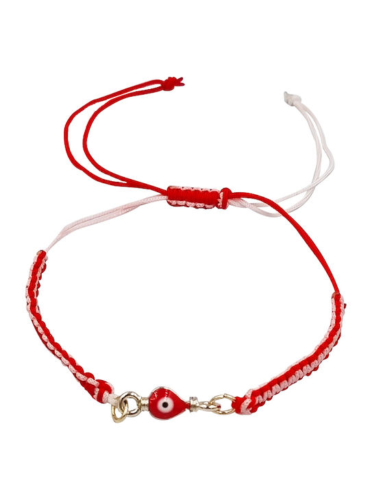 Ds Crystal Women's Bracelet Martaki Macrame with design Eye made of Cord