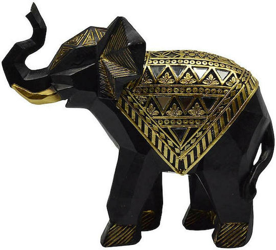 Ankor Decorative Elephant Polyresin in Black/ Gold 17.5x7x15.5cm 1pcs