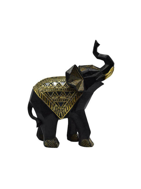 Ankor Διακοσμητικός Ελέφαντας Πολυρητίνης Μαύρο/ Χρυσό 18x7.5x21cm