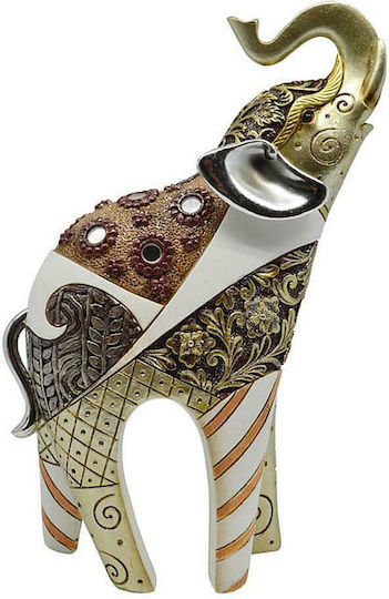 Ankor Dekorativer Elefant aus Polyresin in Gold/ Bordeaux 16.5x7x25cm 1Stück