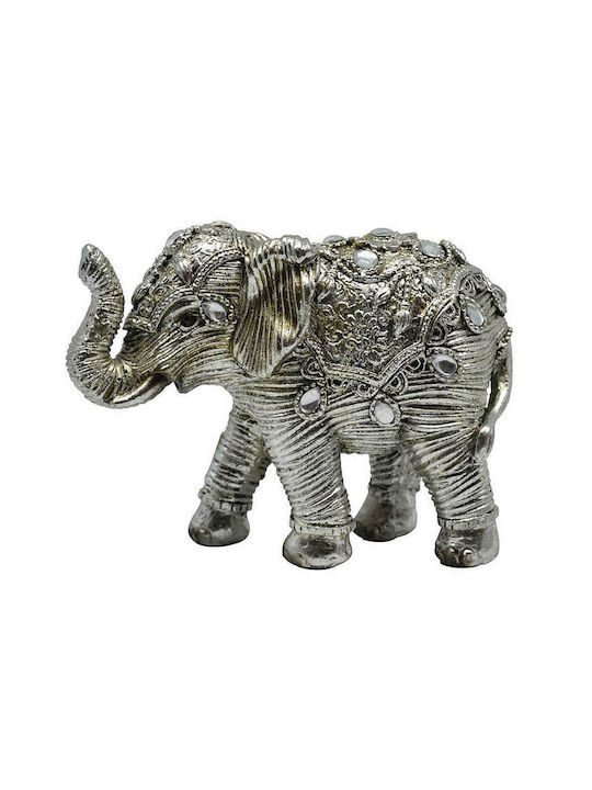 Ankor Διακοσμητικός Ελέφαντας Πολυρητίνης Ασημί 12x8x9cm