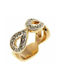 Cristian Lay Women's Ring with Stones from Steel Gold Plated