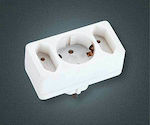 3-Outlet T-Shaped Wall Plug White