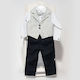 Bonboneria Boys Baptism Suit with Vest Boboneria 331 Gray