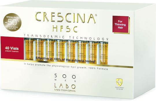 Labo Crescina HFSC 500 Αμπούλες κατά της Τριχόπτωσης Μαλλιών για Άνδρες 40x3.5ml