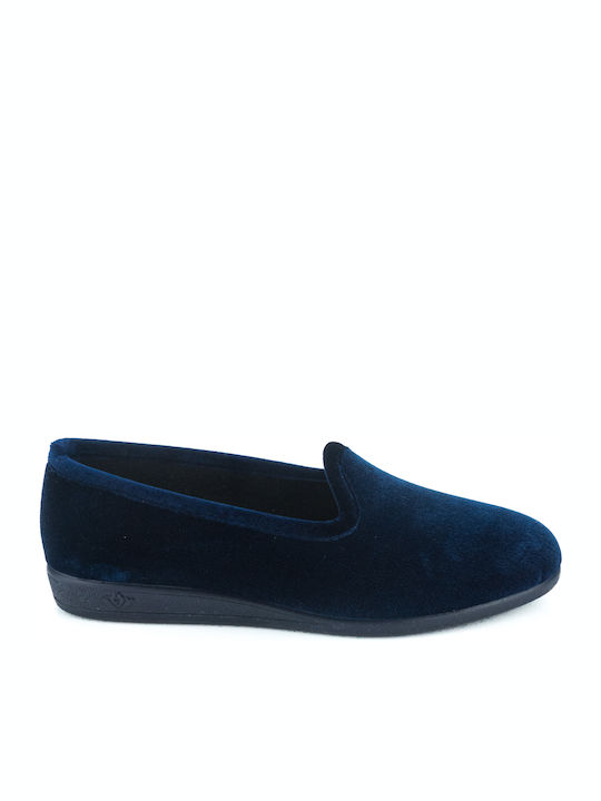 Geschlossene Damen Hausschuhe Marineblau