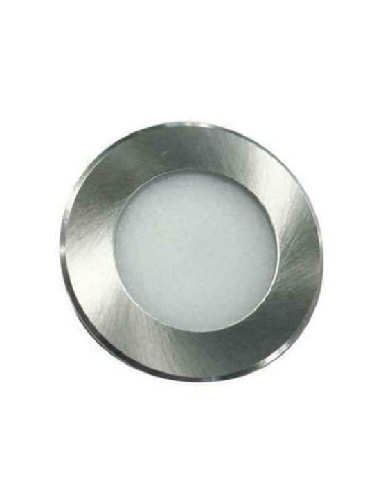 Aca Round Metallic Recessed Spot with Integrated LED and Natural White Light Silver 6.5x6.5cm.