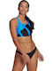 Big Logo Graphic Sport Bikini Set Sports Bra with Removable Padding Blue Rush