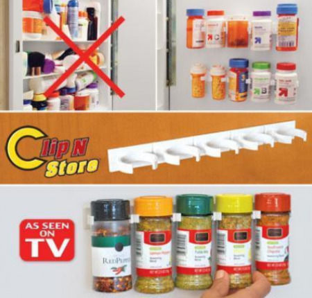 Clip N Store Пластмасови Органайзери За Подправки Бели 20 Бройки