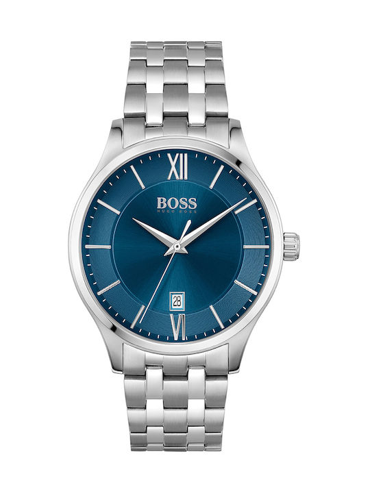 Hugo Boss Elite Herren Uhr Batterie mit Silber Metallarmband