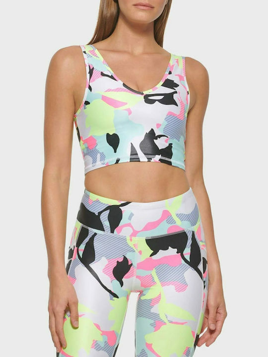 Γυναικείο Crop Top Αμάνικο με V Λαιμόκοψη Yellow/Blue/Pink