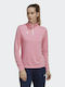 Adidas Entrada 22 Women's Athletic Blouse Long Sleeve with Zipper Semi Pink Glow