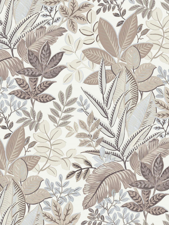 Wallpaper Flora Vinyl Beige L1005xW53cm Washable