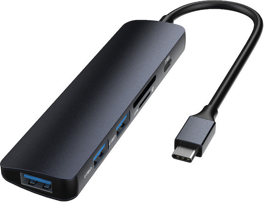 Devia Leopard Hub 3 Θυρών USB 3.0 με σύνδεση USB-C Γκρι