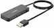 Lindy USB-Hub 4 Anschlüsse USB 2.0 mit USB-A Anschluss Grau