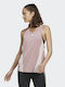 Adidas Trainicons Women's Athletic Blouse Sleeveless Magic Mauve/White