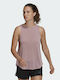 Adidas Studio Reversible Slit Women's Athletic Blouse Sleeveless Magic Mauve