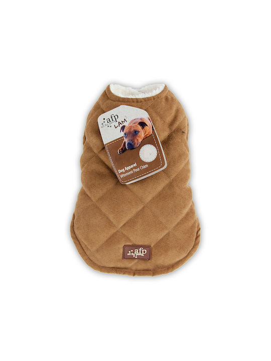 All For Paws Lambswool Μπουφάν Σκύλου Αδιάβροχο Καφέ με Μήκος Ράχης 20 εκ.