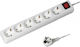 KF06K Power Strip 6 Positions with Switch and Cable 3m