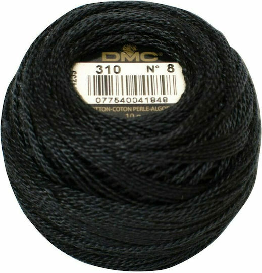 DMC Thread Embroidery Cotton Perle No8 Cotton BLACK 87m