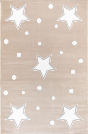 Ezzo Kids Synthetic Rug A161ACD Stars 133x190cm 6mm Beige