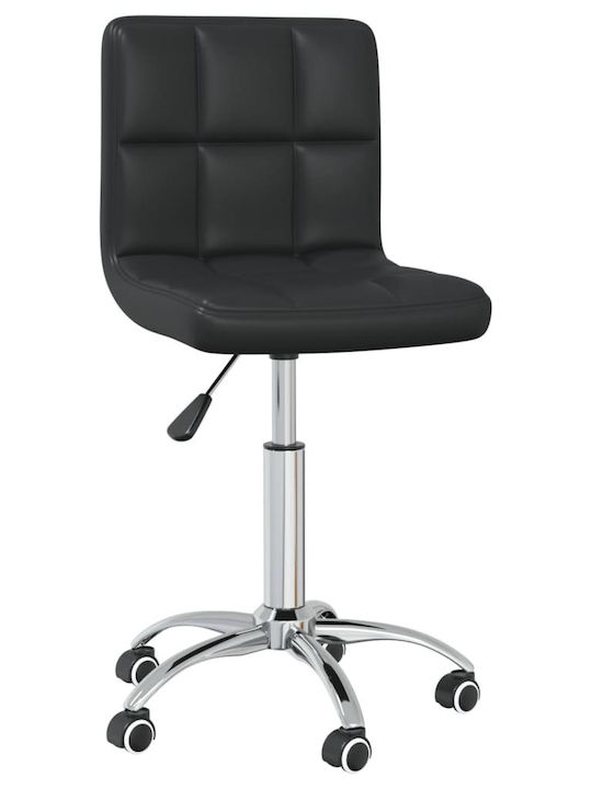 Swivel Visitor Chair with Wheels Μαύρη 40x47x74.5cm