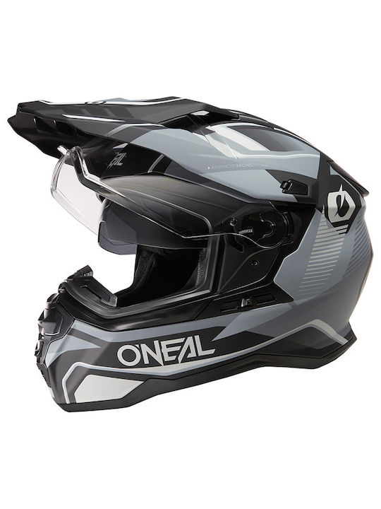 O'Neal DSRS Square V.22 Black/Grey Κράνος Μηχανής Full Face ECE 22.05 με Sunvisor
