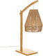 Atmosphera Palm Wood Table Lamp for Socket E27 with Brown Shade and Base
