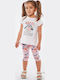 Kids' Set with Leggings Summer 2pcs Ecru