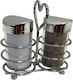 Karvounis Salt and Pepper Set Glass with Stand 2pcs