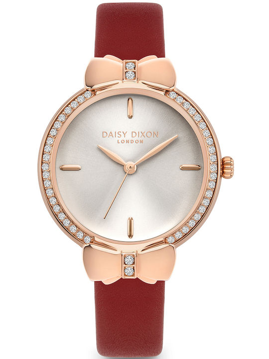 Daisy Dixon Lily Ladies Γυναικείο Ρολόι 35mm Μπαταρίας με Κόκκινο Δερμάτινο Λουράκι
