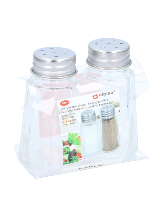 Alpina Salt and Pepper Set Glass Transparent 2pcs