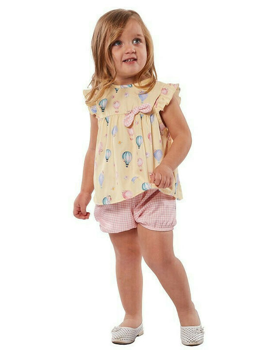 Εβίτα Kinder Set mit Shorts Sommer 3Stück Gelb