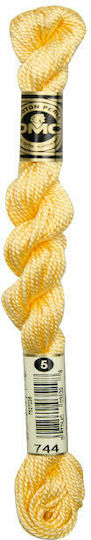DMC Κλωστή Κεντήματος Μουλινέ Cotton Perle 115 No5 Βαμβακερή 744 Yellow Pale