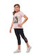 Εβίτα Kids Set with Leggings Summer 2pcs Pink