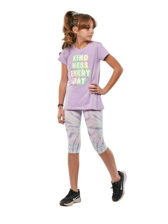 Εβίτα Kids Set with Leggings Summer 2pcs Purple