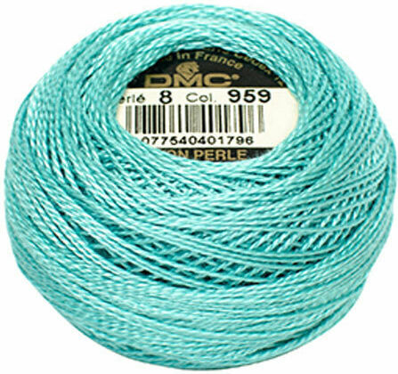 DMC Thread Embroidery Cotton Perle No8 Cotton Sea Green Medium 87m