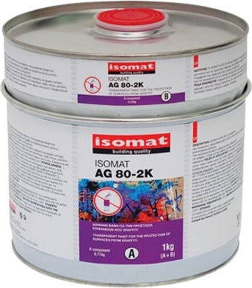 Isomat AG 80-2K Βερνίκι Επιφάνειας Πολυουρεθάνης 2 Συστατικών Νερού Άχρωμο Γυαλιστερό 1lt