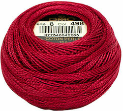 DMC Κλωστή Κεντήματος Cotton Perle No8 Βαμβακερή 498 Christmas Red Dark