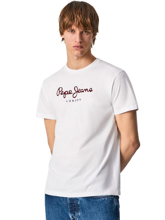 Eggo Ανδρικό Pepe Jeans Λευκό PM508208-800 T-shirt Κοντομάνικο