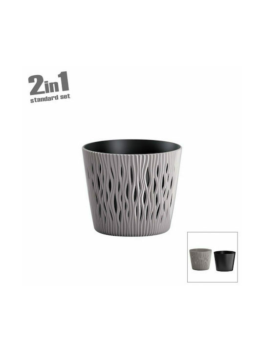 Marhome Sandy Flower Pot 2 in 1 12.8x11.1cm Mocha 13-16-130-3 09-DSR130-7529U